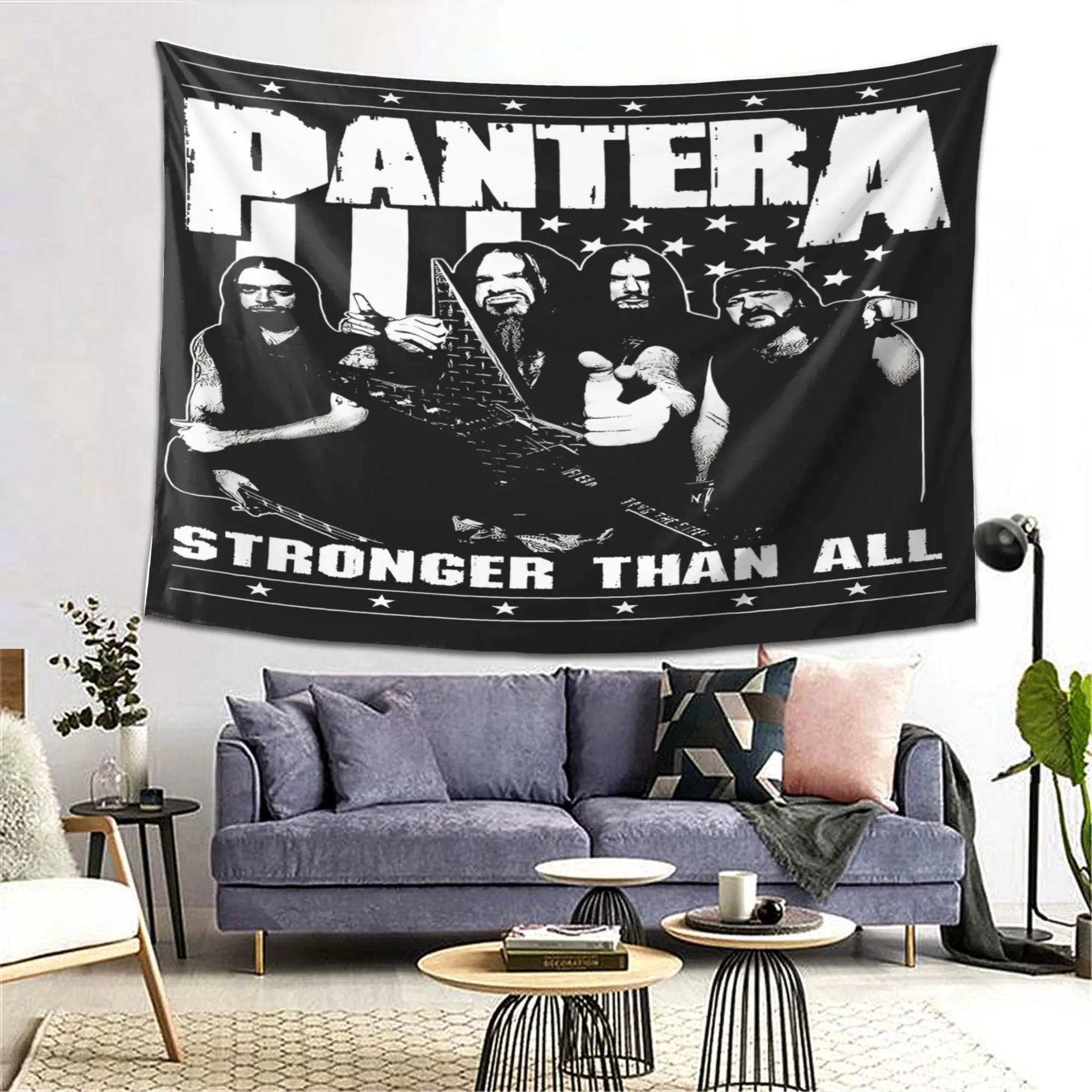 Pantera 'Stronger Than All' Tapestry - Perfect for Adding Rock and Roll Style to Any Room Decor, Ideal for Fans and Home Use