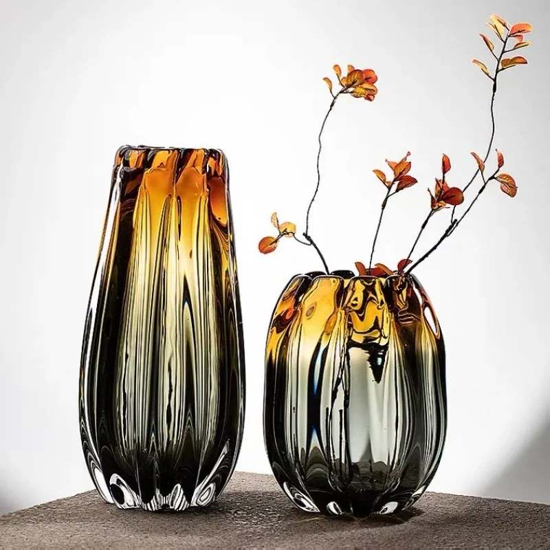 

Heavy and Luxurious Glass Vase Decoration Living Room Flower Arrangement Water-raising Glass Home Decoration Ins Creativity