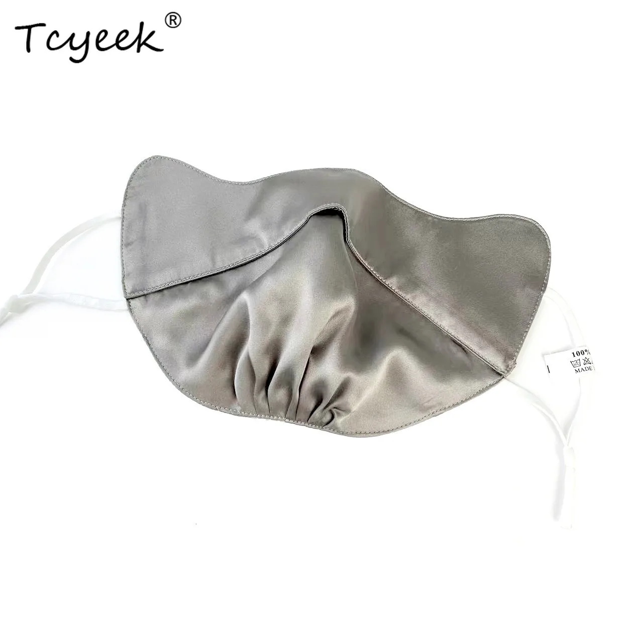 Tcyeek, 100% prawdziwe jedwabne maski, unisex ochrona przed słońcem UV, oddychająca maska ​​ochronna na oczy, 2024 lato jesień A48569QC