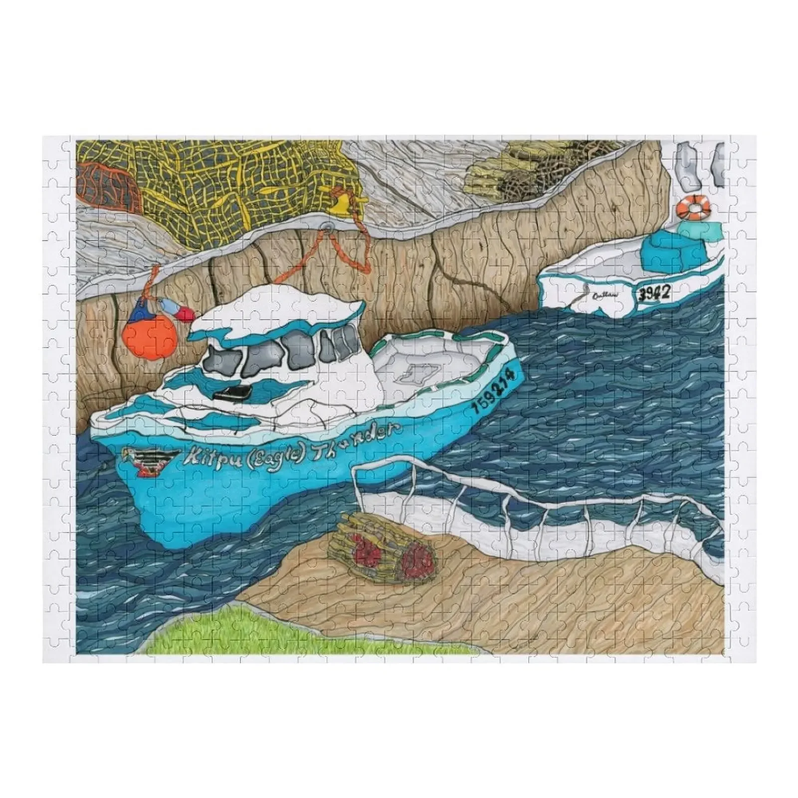 

Pugwash Boats~Живопись Dawn Langstroth2020 Пазл на заказ Подарок на заказ с фото Персонализированный пазл