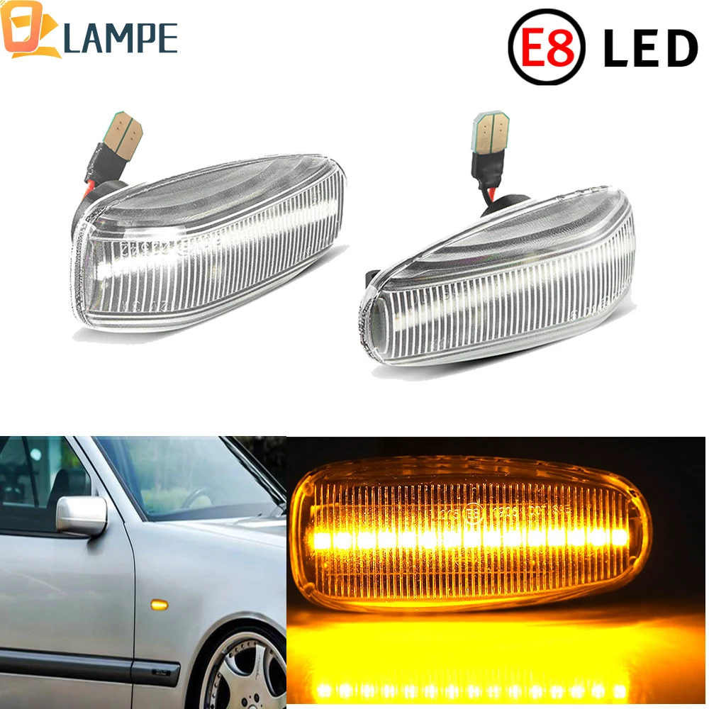 

2pcs Led Dynamic Side Marker Sequential Turn Signal Indicator Light For Mercedes BENZ W208 W210 Facelift R170
