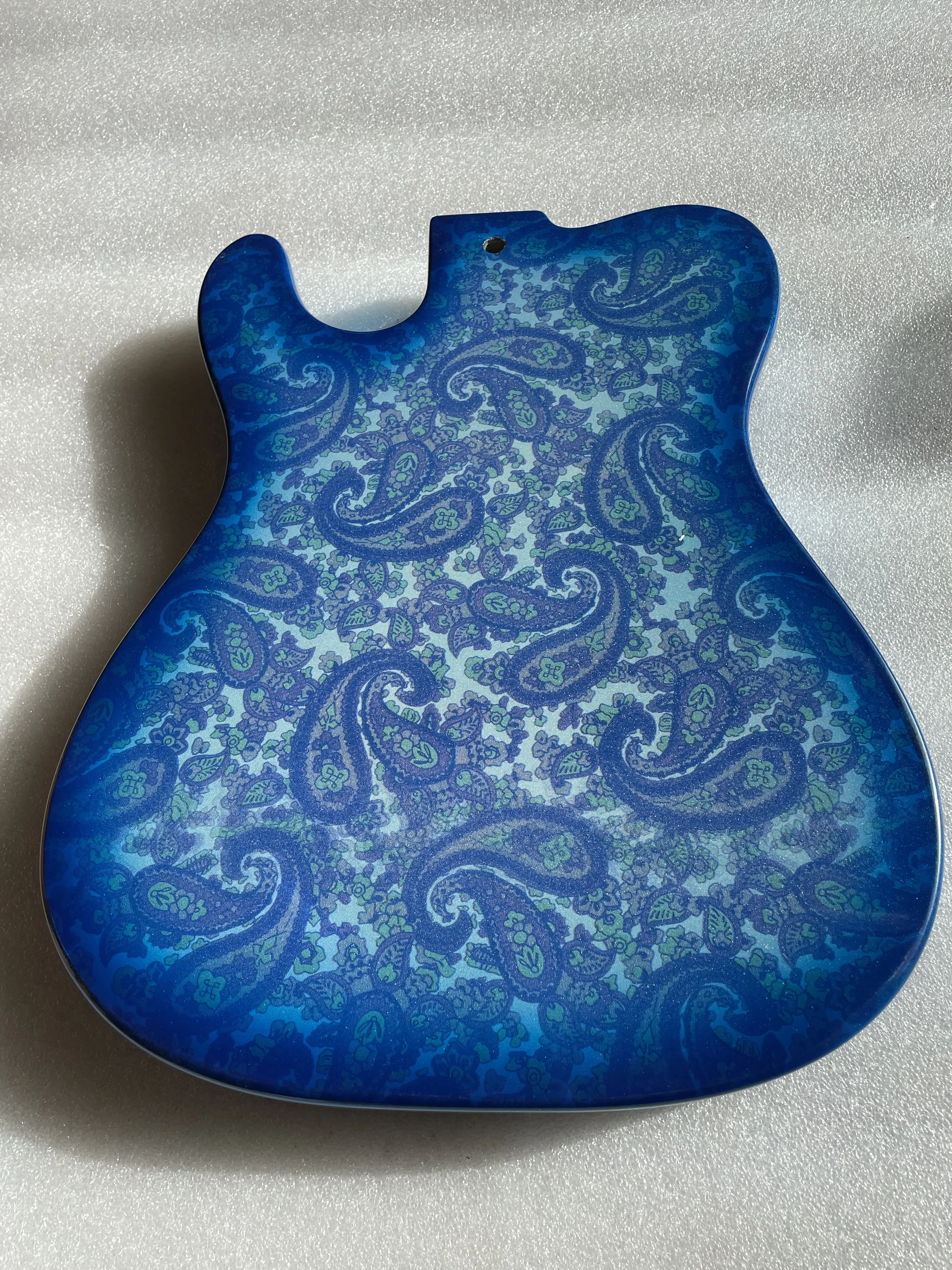 Electric Guitar Body Gloss Finished, Blue Amoeba Pattern, Solid Mahogany Wood, Real Photos, Wholesale, New, In Stock