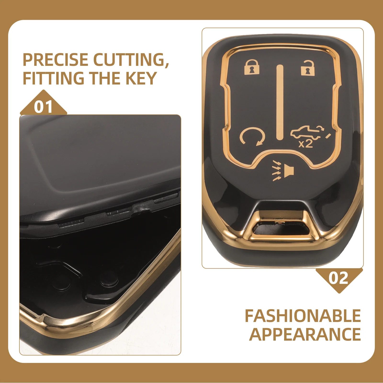 غطاء مفتاح فوب لمفاتيح السيارة Gmca11j5a مناسب مادة البولي يوريثان عالية الجودة مظهر أنيق سهل الوظيفة حافظة مفاتيح #2