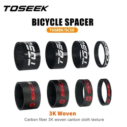 TOSEEK Carbon Fiber Headset Fork Spacers 5mm 10mm 15mm 20mm Road Bike Handlebar Washer Ring Front Fork Adjustment Spacer 28.6mm
