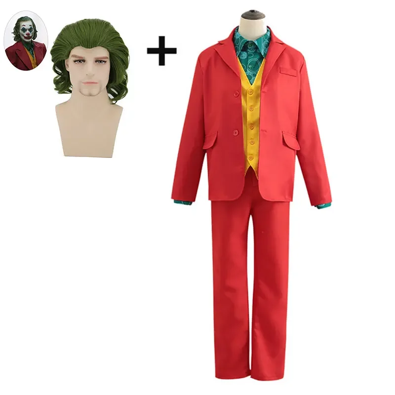 Movie Horror Clown Halloween Party Costume Joker Wig Cosplay Joaquin Phoenix Arthur Fleck Curly Green Synthetic Hair