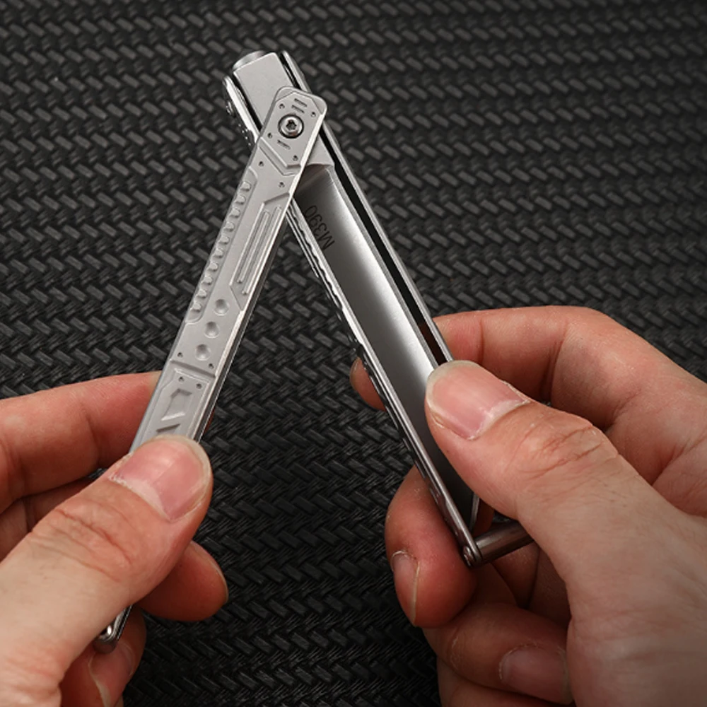 Mini stainless steel knife M390 blade outdoor EDC portable unboxing self-defense new rotatable small knife