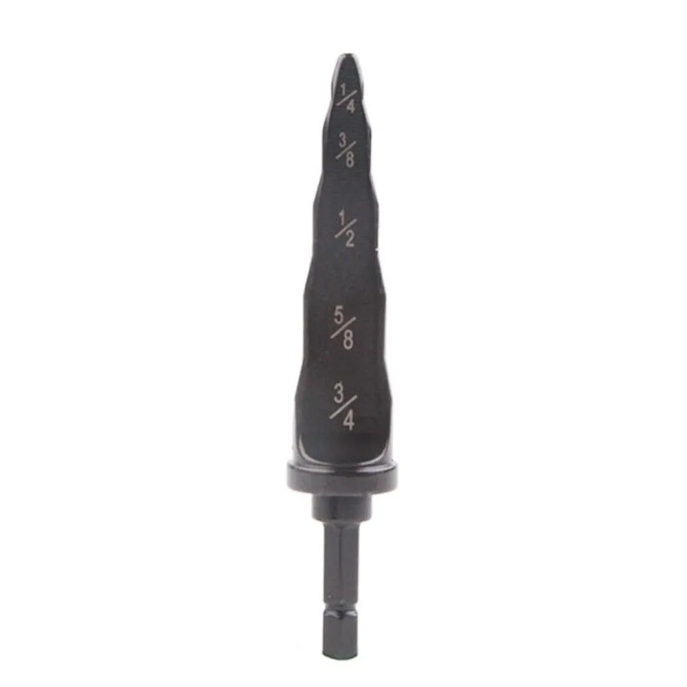 

5 in1 Tube Expanding Tool Wear Resistant Hex Shank Imperial Copper Tube Drill Bit Black Durable Pipe Expander Drill Electrician
