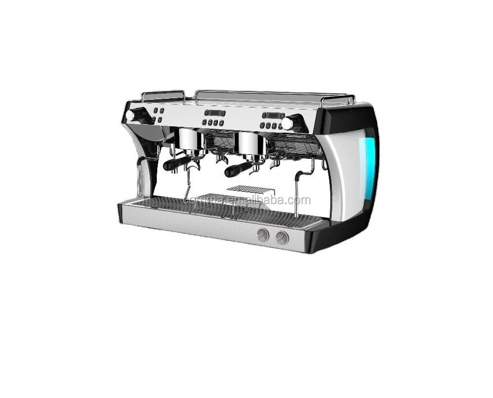 Black Color 4200W Double Group Commercial Espresso Machine CRM3201 4 Holes Steam Nozzle