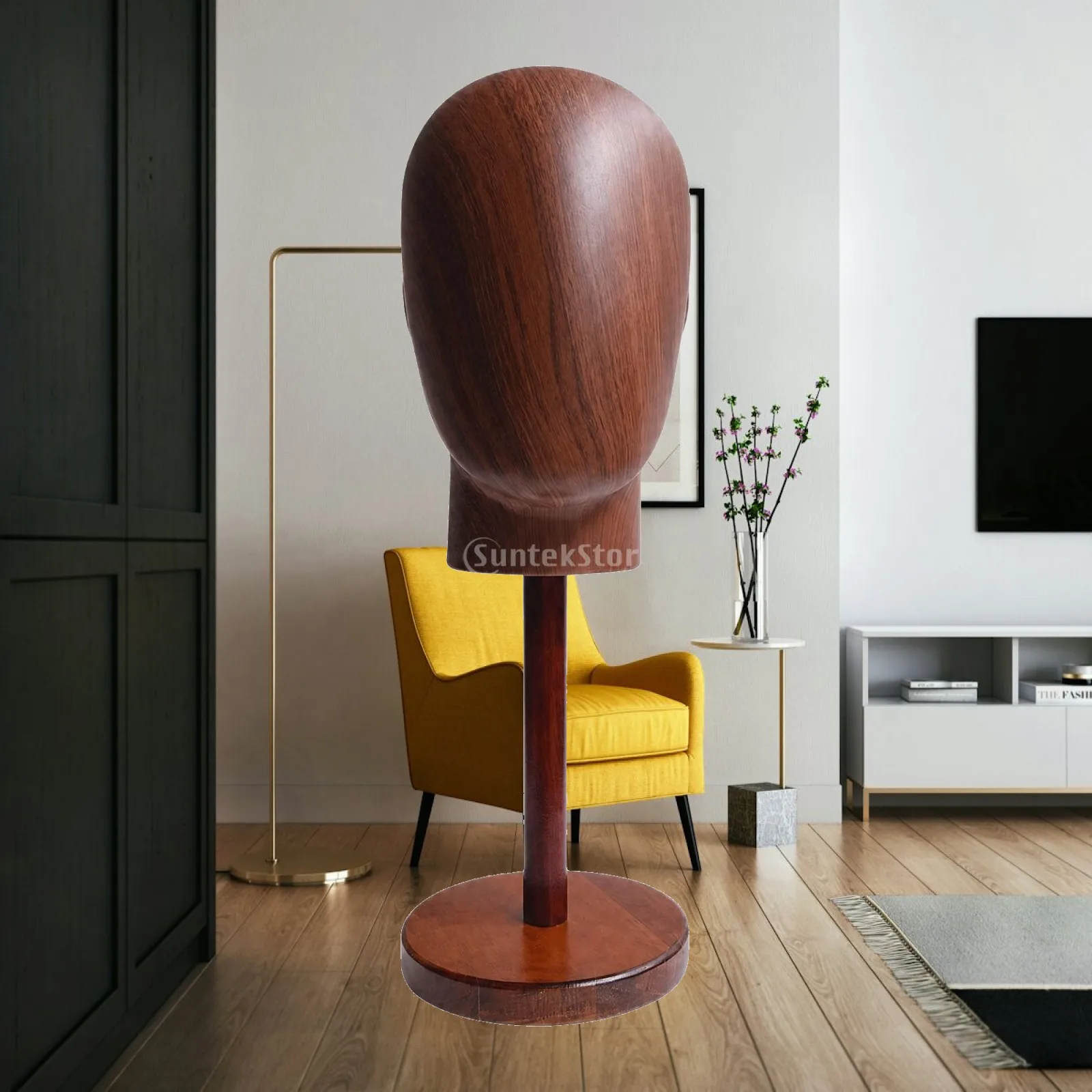Wood Mannequin Hat Display Stand Fiberglass Head Form Metal Post for Hats Accessories Wedding Hats Display