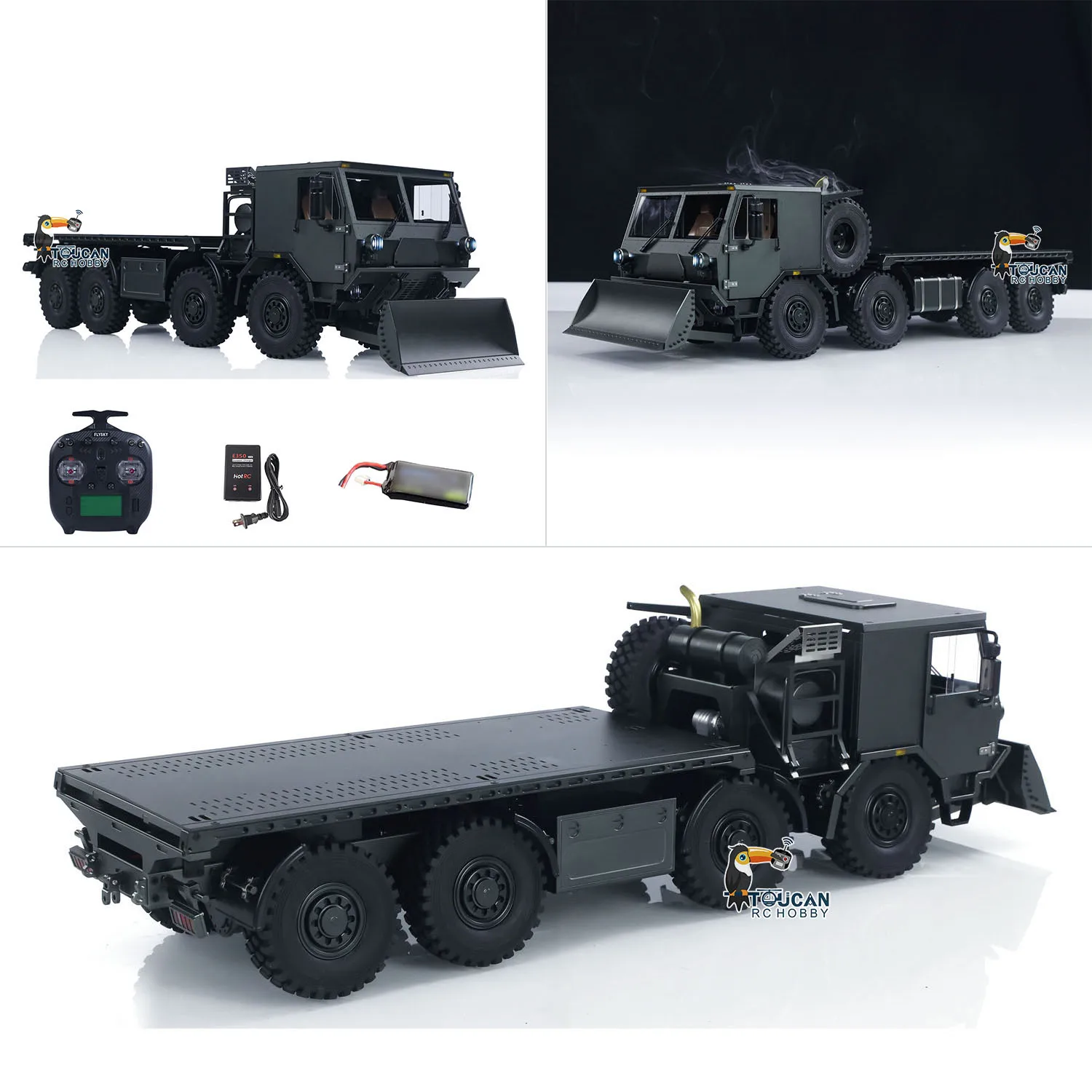 

8X8 TOUCAN 1/18 Metal RC Military Truck RTR Transport Car CAPO CUB3 2Speed Gearbox Axle Locks Smoke Unit Model
