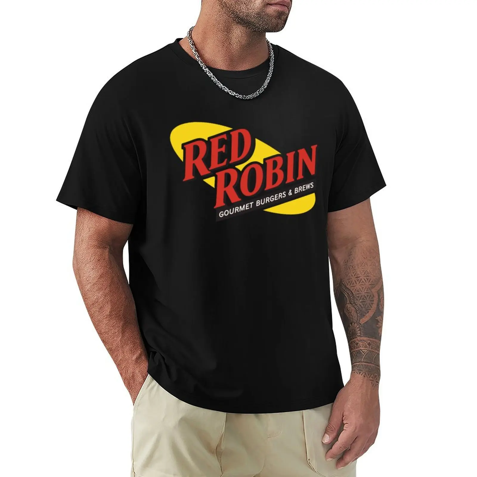 red robin gourmet T-Shirt Casual Simple Design Short Sleeve Shirt