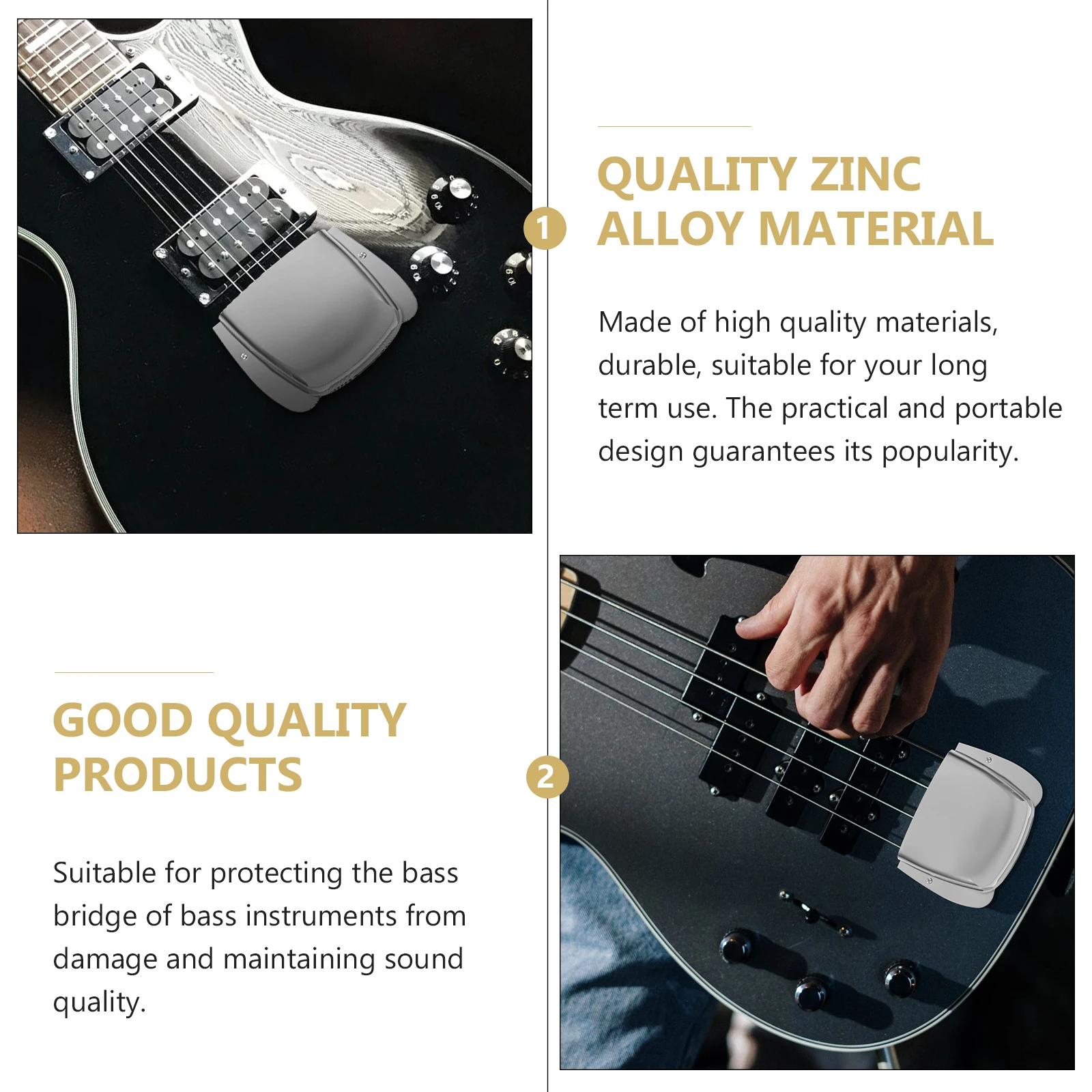

Bass Bridge Protective Cover Zinc Alloy Durable Practical Portable Design Instrument Protection Bass Bridge Protection