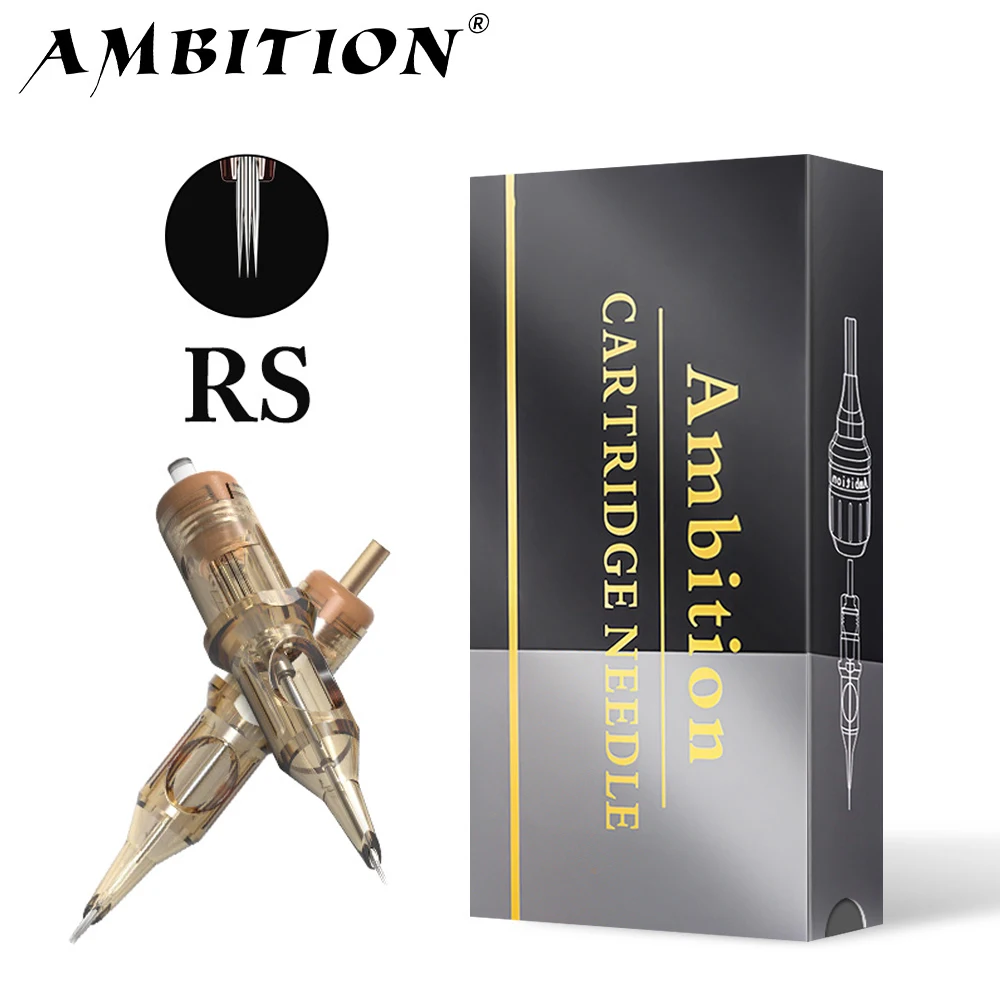 Ambition Premium RS Igły do tatuażu Okrągłe cieniowanie 0,35 mm 0,3 mm Oczy Usta Makijaż permanentny Kolor Opakowanie i cień