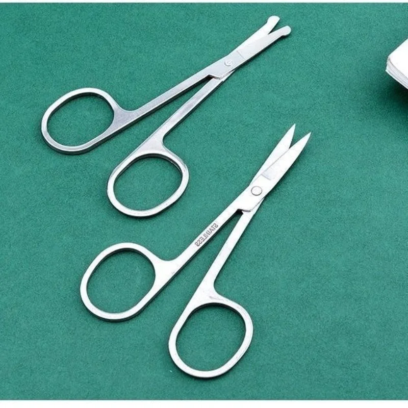 Unisex Stainless Steel Black Round Head Safe Nose Hair Scissors (Do Not Hurt Nose)