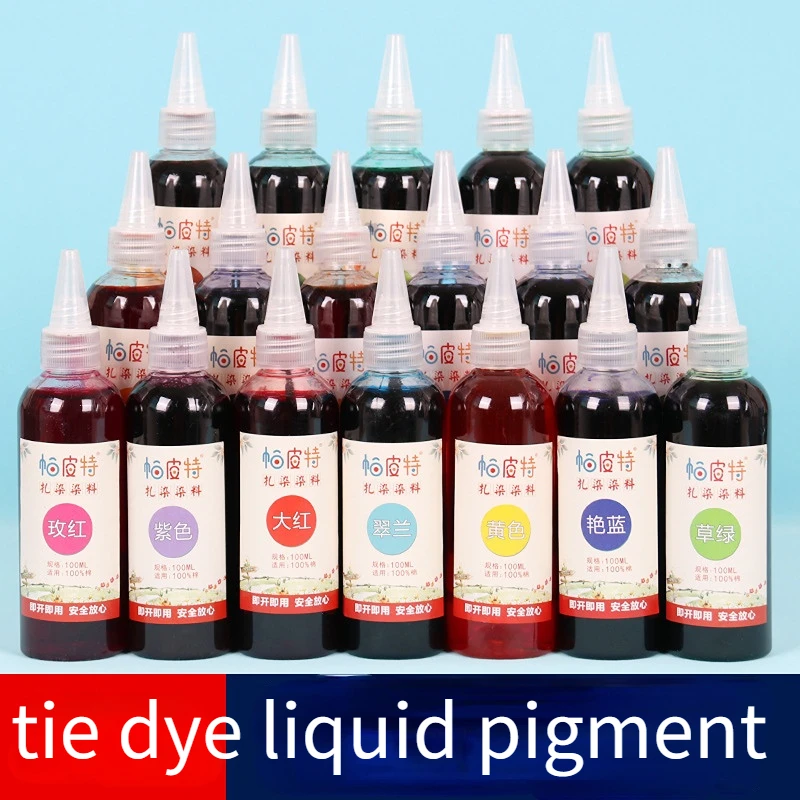 100ml/bottle Cold Tie Dye Liquid Pigment L Children's Manual DIY Cooking Free Pigment Clothing Textile Dyeing Supplies