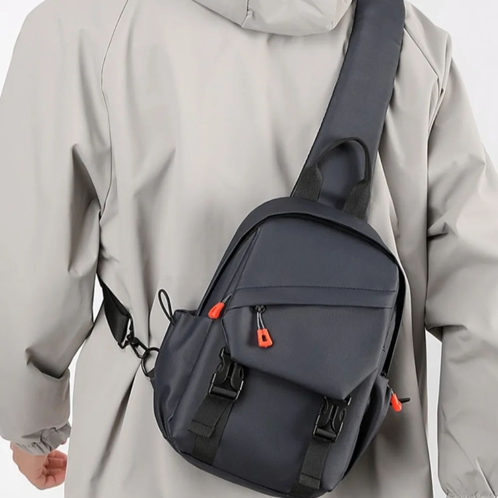 

Nylon Men's Chest Bag Breathable Adjustable Strap Outdoor Shoulder Bag Multi Functional Large Capacity Sports Walking Bag
