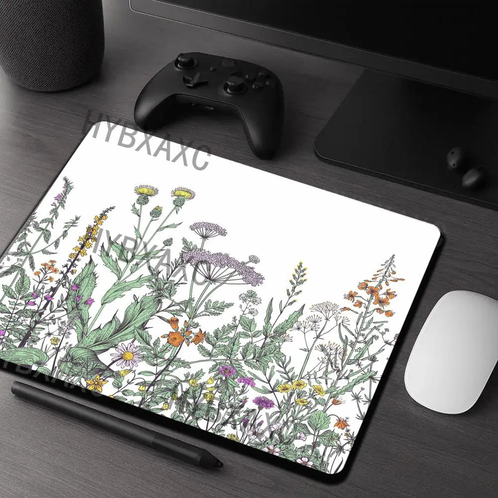 

HYBXAXC Watercolor Wild Flower Border Floral Print Desk Mat Non-Slip Rubber Small Mouse Pad for Office Gaming Mouse Boy