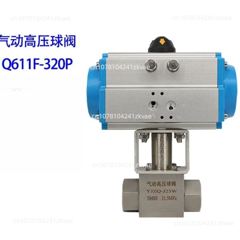 Q611F-320P stainless steel high pressure pneumatic ball valve, internal thread pneumatic high pressure ball valve DN25