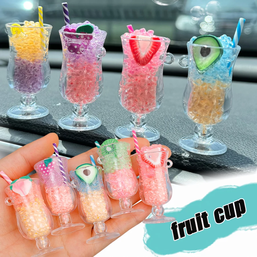 Universal Glow-in-the-Dark Two-color Fruit  Smoothie Cup Car Console  Decoration  Air Freshener Deodorizer  Car Accessories