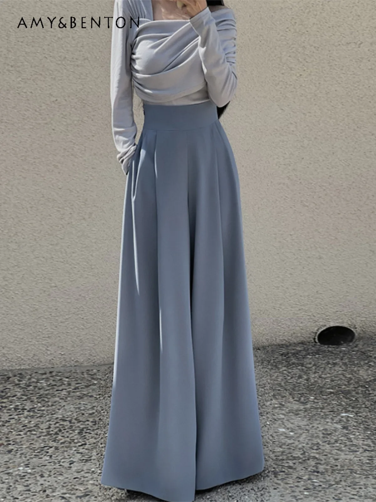 

Commute Style Fashionable Suit Wide-Leg Pants Women 2024 Summer New High-Grade High Waist Slimming All-Matching Long Pants