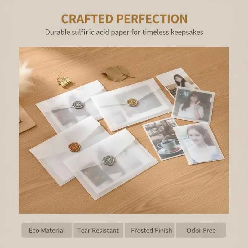 Wedding Invest Card Translucent Tressing Paper Envelope Wedding Invite Postcard Transparent Tracingpaper Paper Letter Message