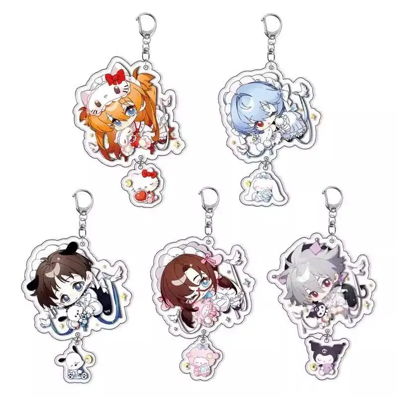 Asuka Ayanami Rei Ikari Shinji Keychain Anime Peripheral Cartoon Cute Backpack Key Pendant Itabag Decoration Kawaii Goods Gift