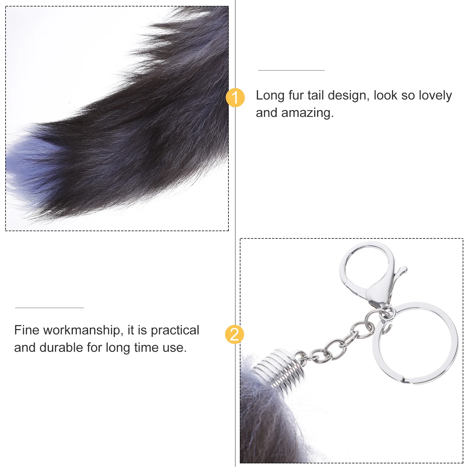 Tail Keychain Handbag Fur Keyring Fairy Accessories Backpack Fox Fluffy Miss White Purse