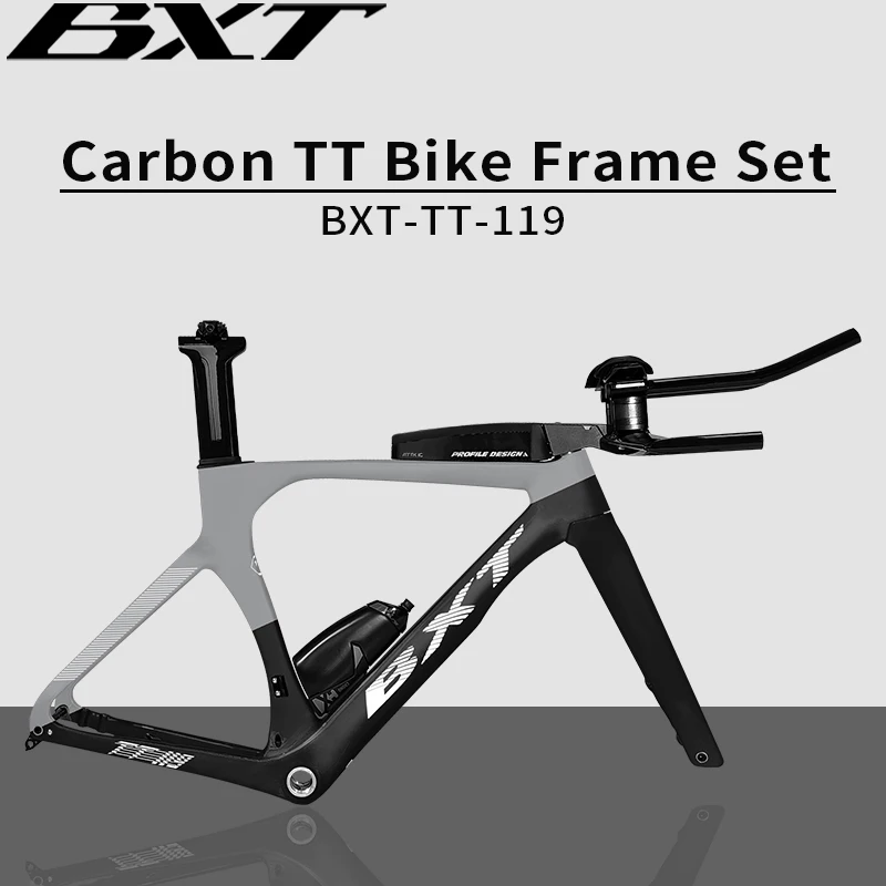 BXT Full Carbon TT Bike Frame Set, Time Trial, Road Bicycle, Disc Brake, Handlebar, Thru Axle, Racing Cycling