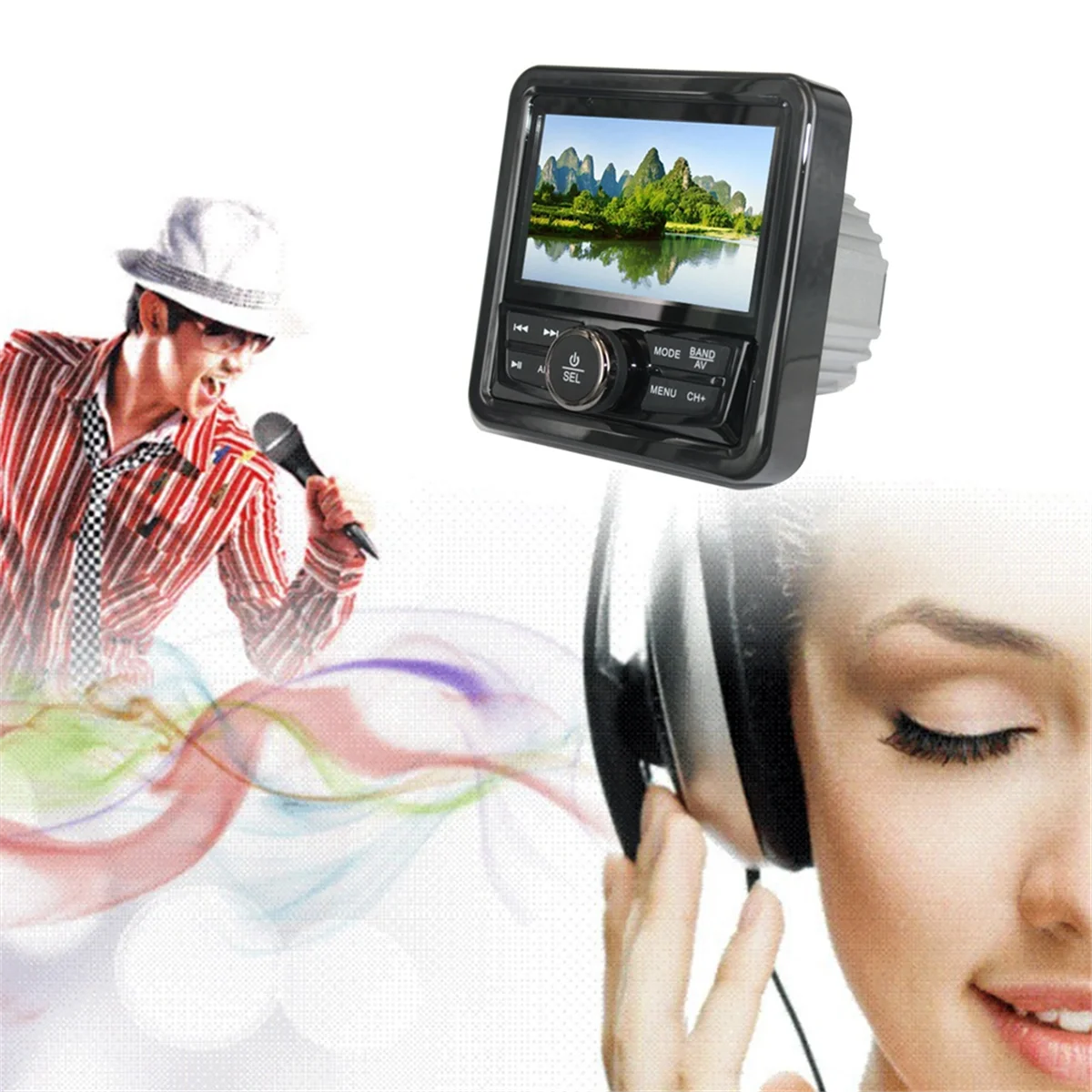 

Marine Radio Boat Stereo Bluetooth FM AM Digital Media Audio Player Waterproof for Yacht ATV UTV Golf Cart MotorcycleJADD