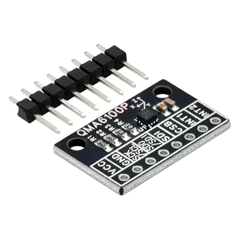 QMA6100P three-axis gravity acceleration module test board with IIC SPI hardware for step counting