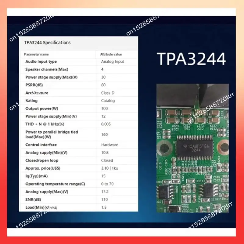 

ABNR 2X100w Bluetooth Amplifier Board BT5.0 Module 2.0 Stereo High Power Computer Tuning TPA3244