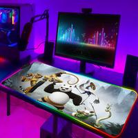 Kung Fu Panda Mouse Pad Gaming Rgb Mousepad Backlit Keyboard Gamer Girl Xxl Cute Laptop Mat Table Pads Deskpad
