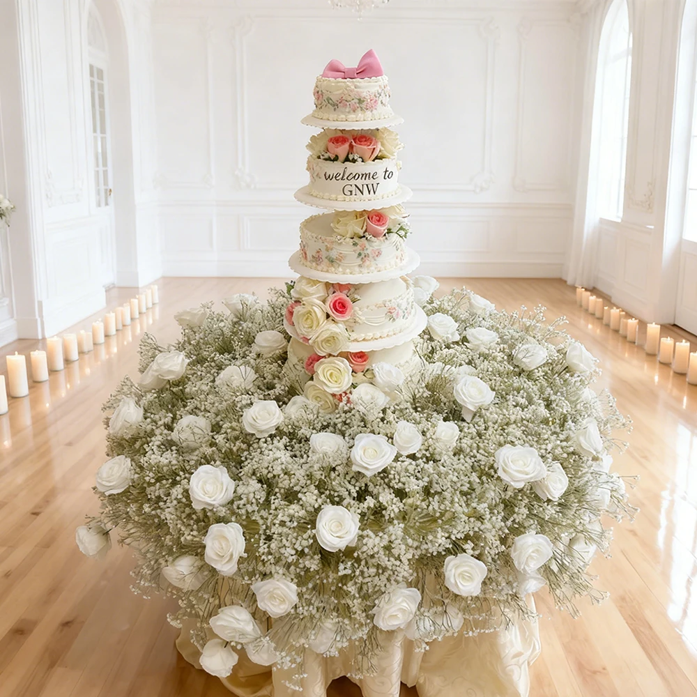 

Wholesale Wedding Cake Floral Decoration With Artificial Flowers Custom Colors High Quality Real Touch Feel