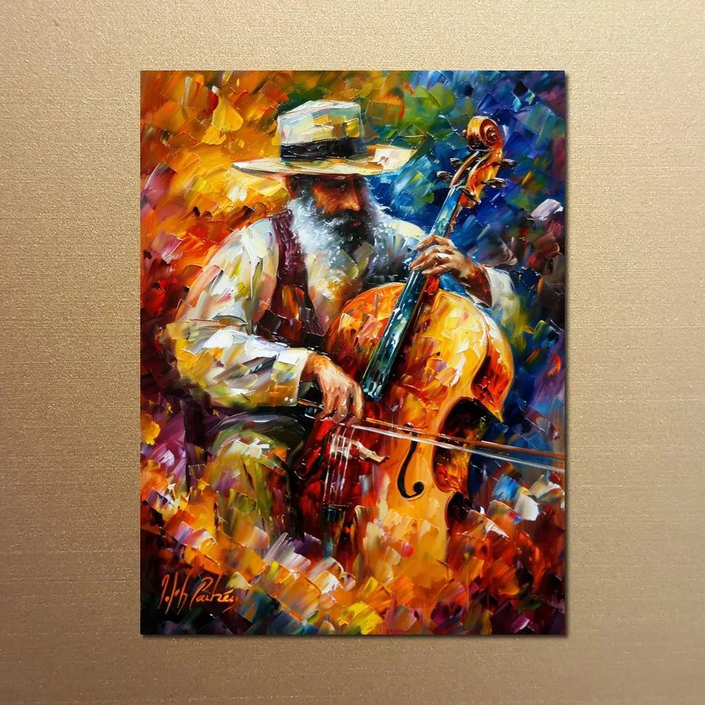 

Judaic Canvas Prints Jewish Painting Wall Picture Man Playing Cello HD Posters Printing Musical Artwork Modern Home Decor Large