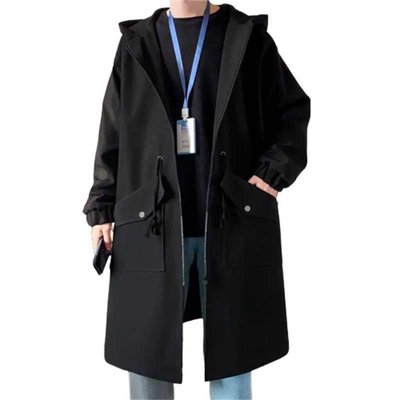 

VERSMA British Style Long Vintage Jacket Coat Men Overcoat Hooded German Trench Coat Long Windbreaker Male Outwear Dropshipping