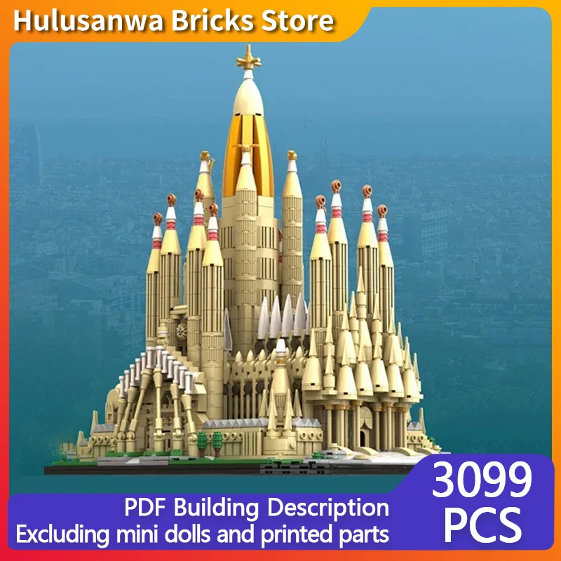 Medieval Street View Model MOC Building Bricks Holy Family Church Modular Technology Gifts Holiday Assemble Children Toys Suit