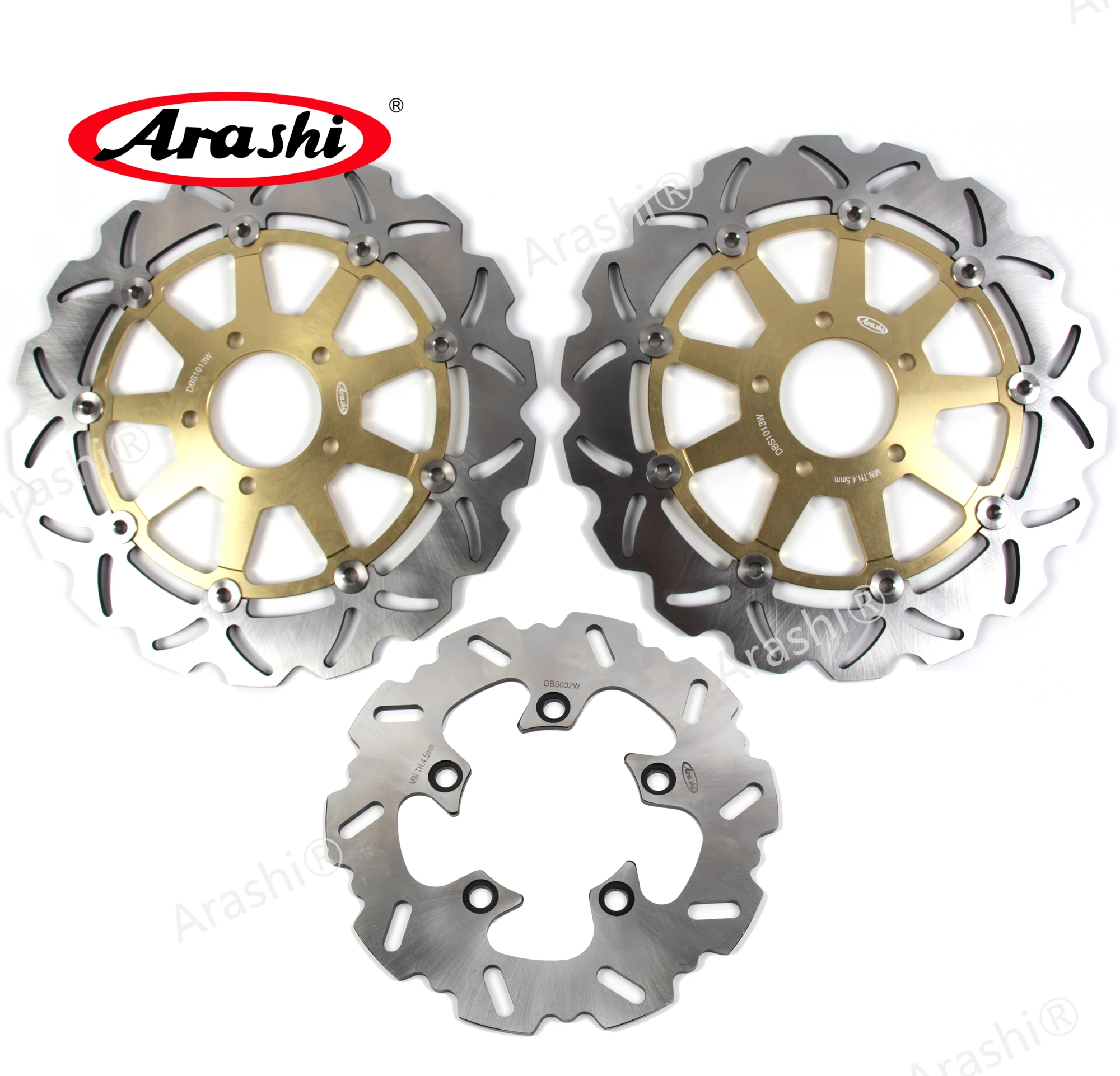 Arashi 1 Set GSX-R 1000 CNC Full Floating Front Rear Brake Disc Rotors For SUZUKI GSXR1000 2001 2002 GSXR-1000 GSX1000R