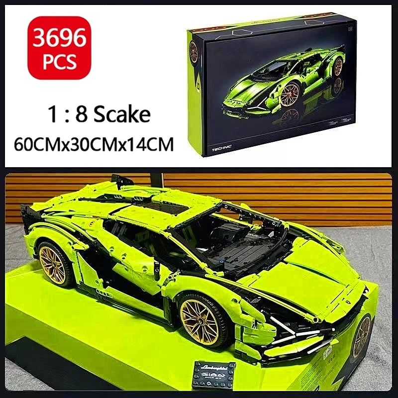 3696 Piezas, Compatible con Lambo Sian 42115, Modelo de Coche Técnico para Adultos, Bloques de Construcción, Juguetes para Niños, Regalos para Niños
