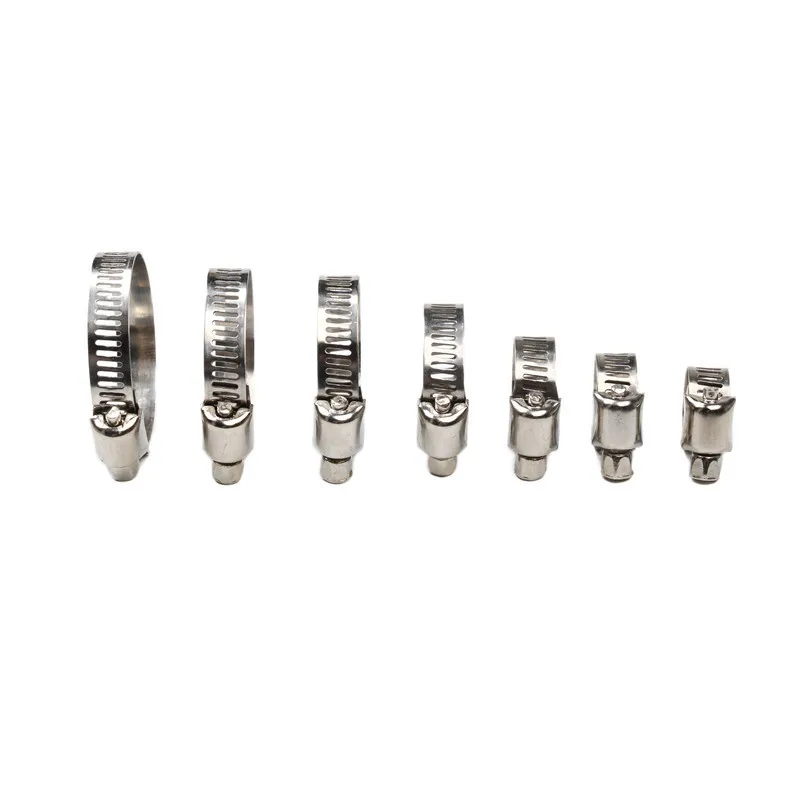 60Pcs Boxed Stainless Steel Clamp Joint American Throat Clamp Pipe Clamp Oil Pipe Clamp 8-38mm Set