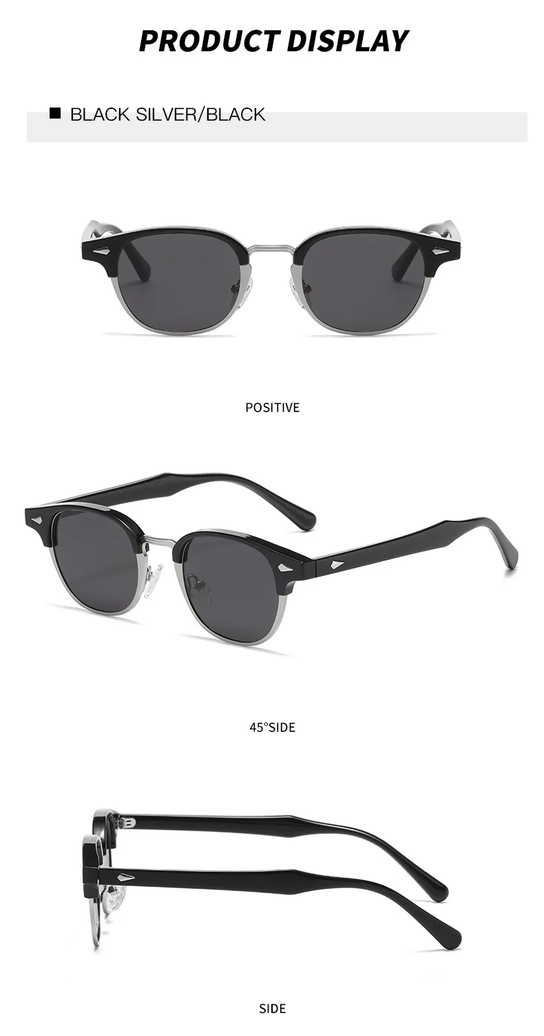 SPLOV Retro Premium Round Frame Polarized Sunglasses for Men's Fashion Outdoor Fishing Driving Glasses UV400