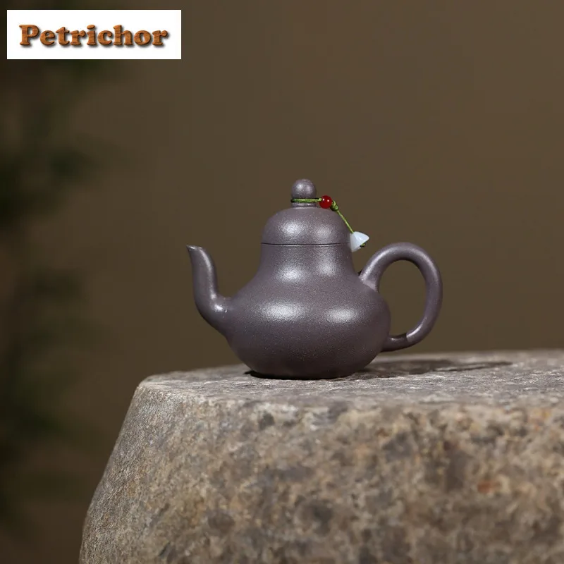 

160 мл Ретро Исин Фиолетовые Глиняные Чайники Ручной Работы Сичающий Горшок Сырой Руд Лазурный Чайник Грязевого Заваривания Китайский Чайный Набор Цзыша Коллекция