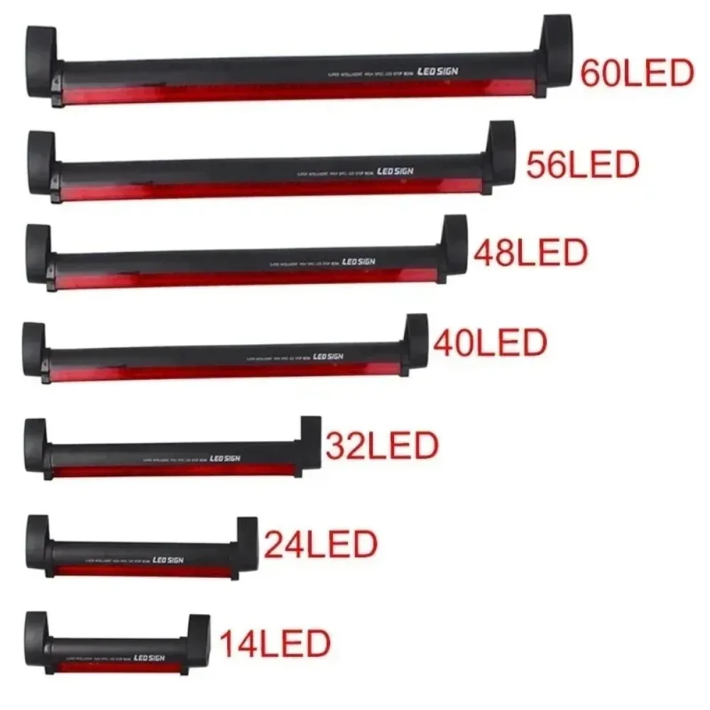 1pcs Car Rear Glass High-brightness Rear Tail Light 14/24/32/40/48/56/60LED General-purpose Red LED High Brake Light 12V