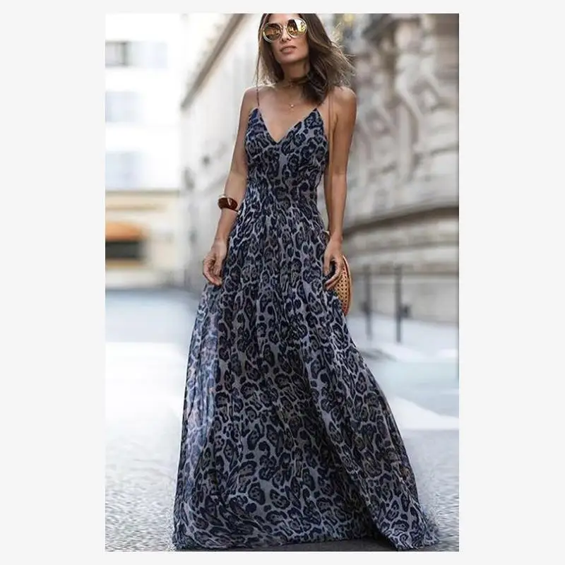 Ele レオパード柄 Vネックストラップ付き ドクターロング レディース ファッション 新入荷 Ebayより Ele ロングドクターストラップ付き