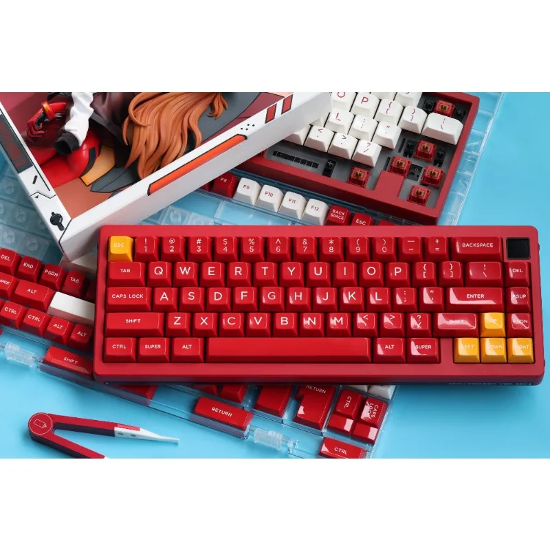 JTK Classic Red High-gloss Theme Keycaps Set HSA Profile ABS Personalized Customized Keycap for Mechanical Keyboard Accessories