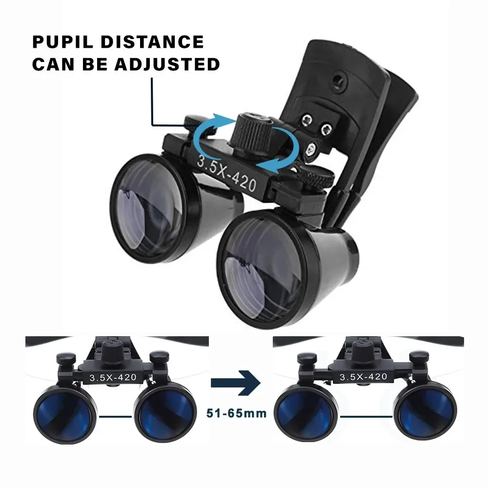 Lupy dentystyczne 2,5X 3,5X lornetka lupa medyczna chirurgiczne okulary optyczne lupy z klipsem