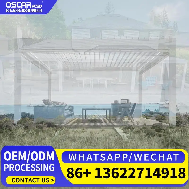 Retractable Bioclimatic Outdoor Gazebo Aluminium Pergola for Garden Restaurant Patio pergola