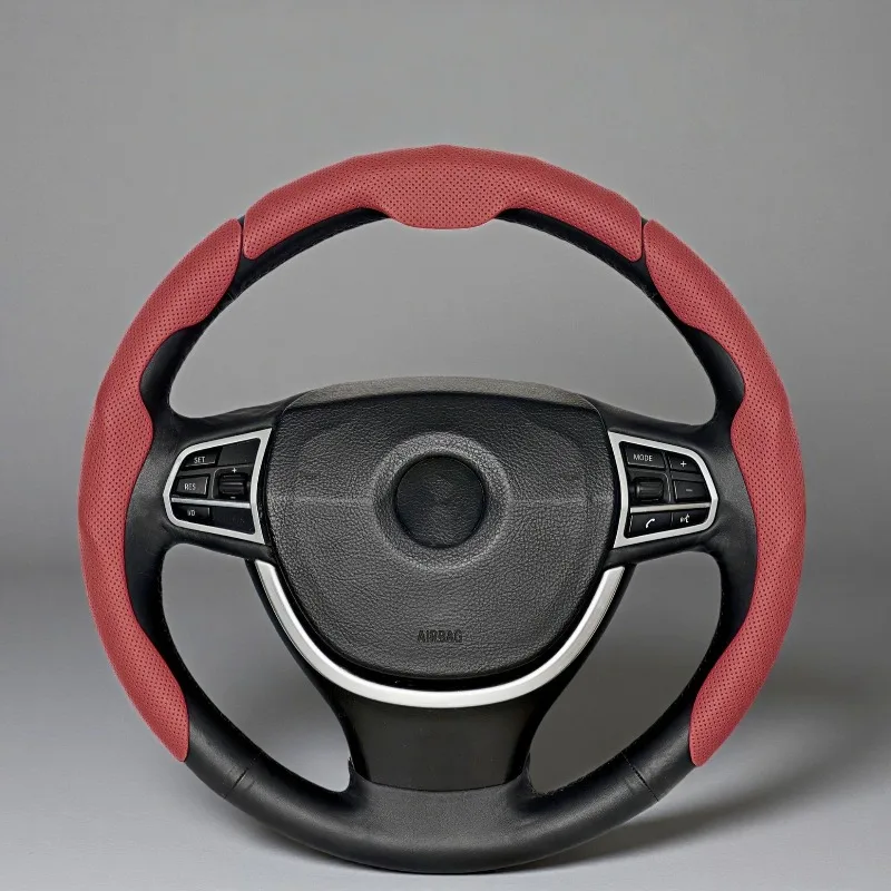 Napa Leather Steering Wheel Cover Anti-Slip & Sweat-Absorbing, All-Season Ergonomic Design, Wear-Resistant Car Wheel Protector