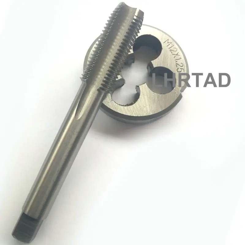 Imagem -05 - Torneira Broca e Conjunto de Matrizes M12x1.0 M12x1.75 M12x1.5 M12x1.25 Hss Máquina Plug Torneira Redonda Morrer M12x0.75 Rosca Torneiras Morre M12x0.5 M12