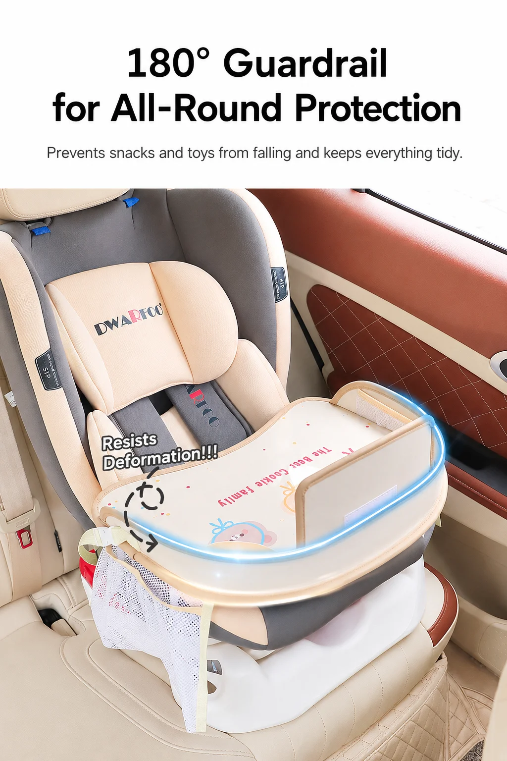Cartoon Waterproof Child Car Seat Tray, Baby Dining Table, Portable Kids Travel Activity Tray for Car