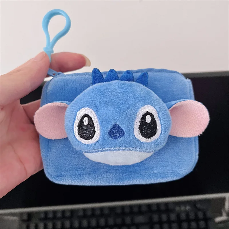 2025Cute cartoon alien plush coin purse student pendant headphone bag small wallet card bag zipper coin bag